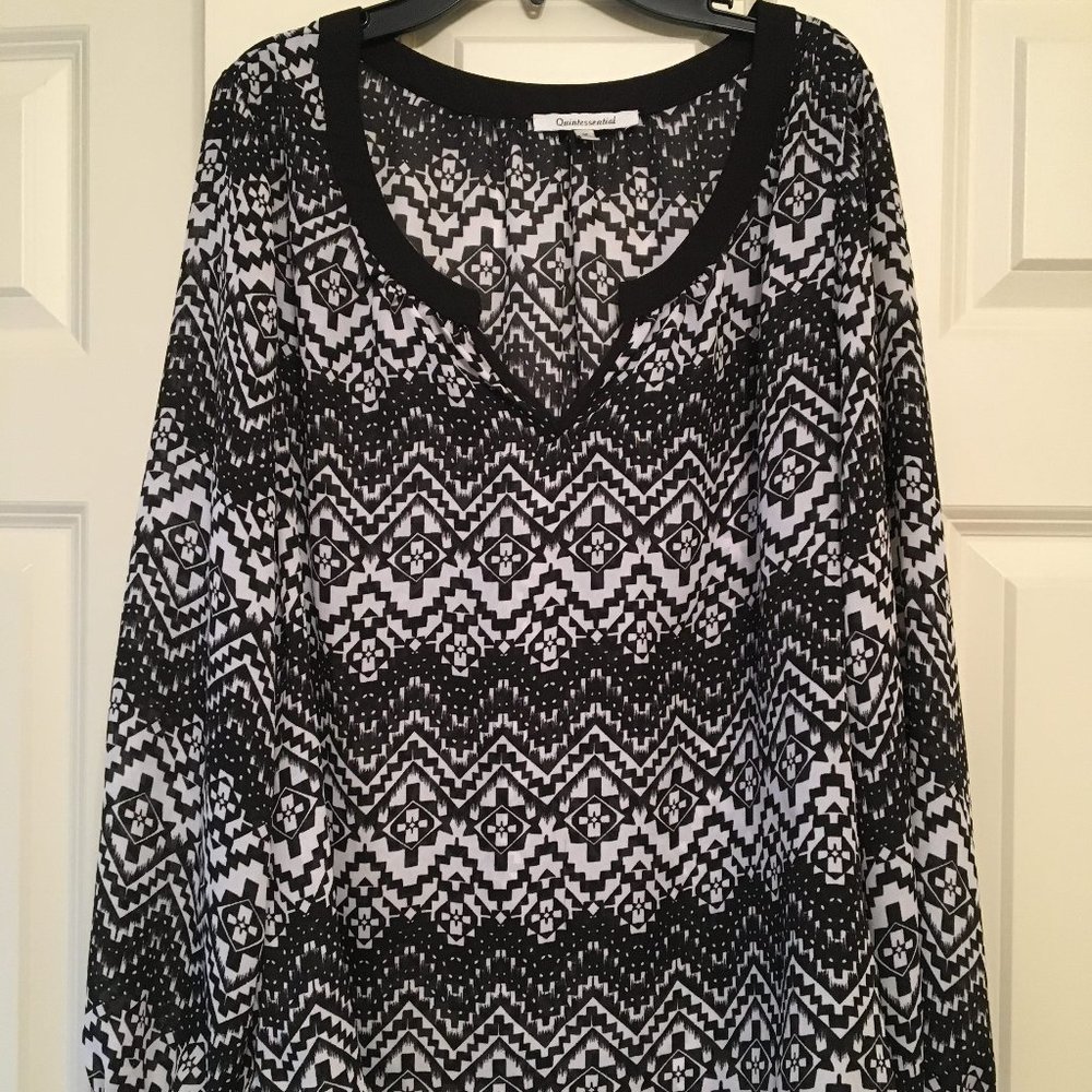 Black and White Blouse